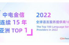 中电金信语言服务连续15年位列亚洲TOP1